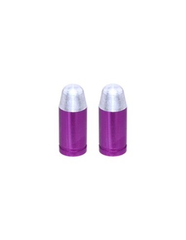 Bullet Tip Valve Caps Purple Schrader Valve.